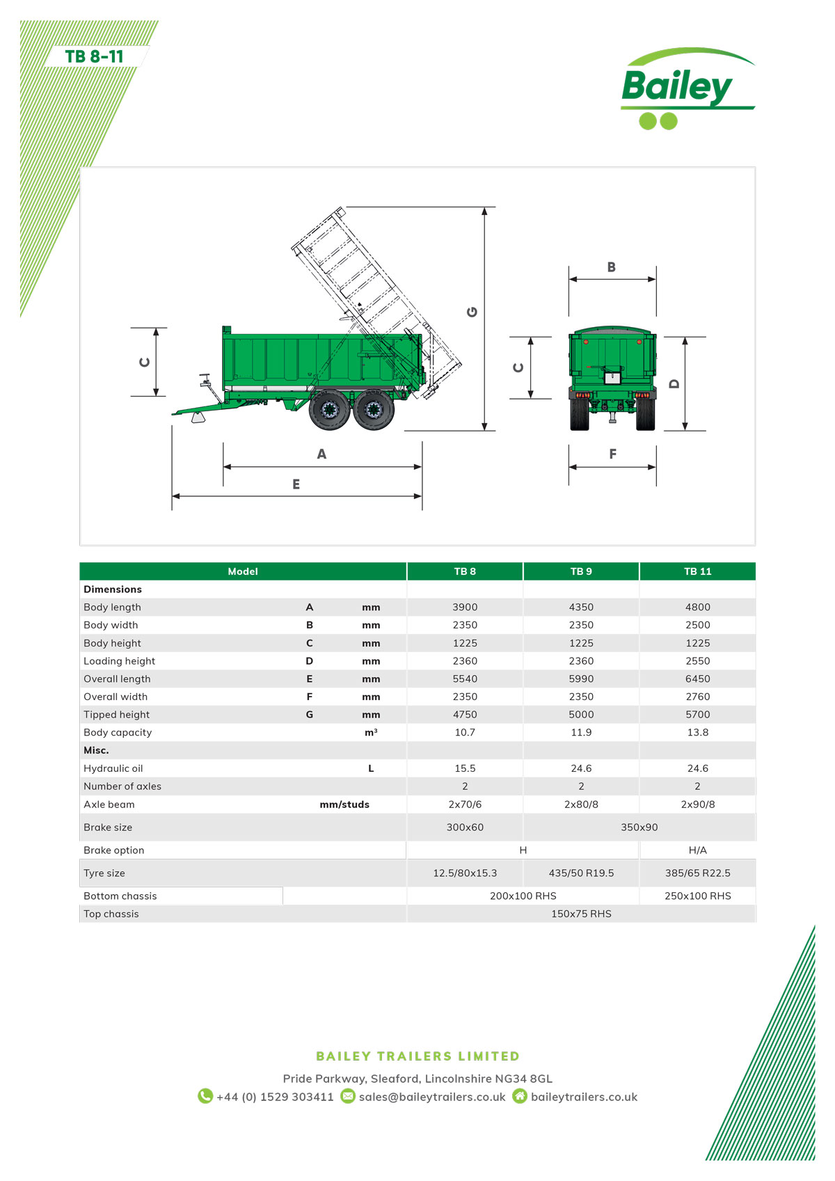 TB8-11 Spec Sheet side two