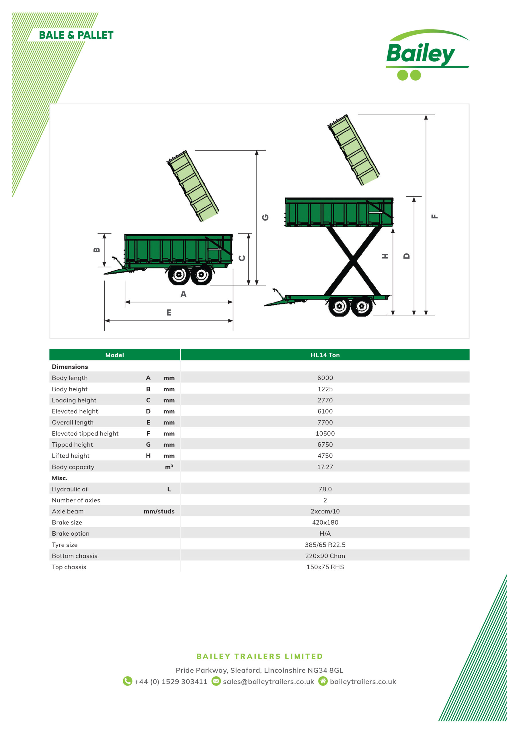 High Lift spec sheet