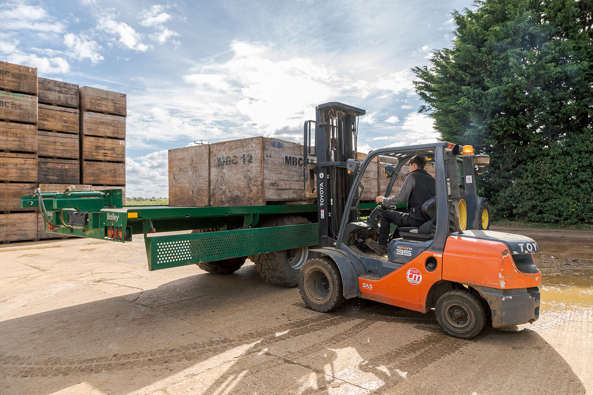 Chris Bailey stacking onion boxes